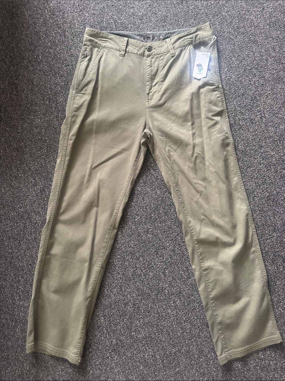 VISSLA Men's Olive  el capatain Green Chino Pants